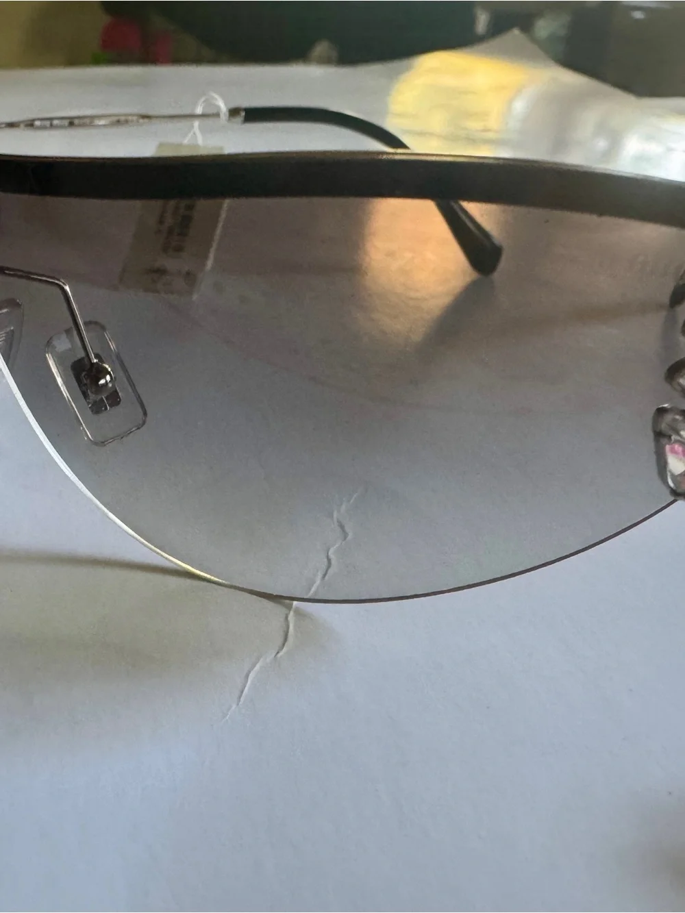 Miu Miu MU 66US-48 Rimless Crystal Shield Sunglasses NWT made in Italy